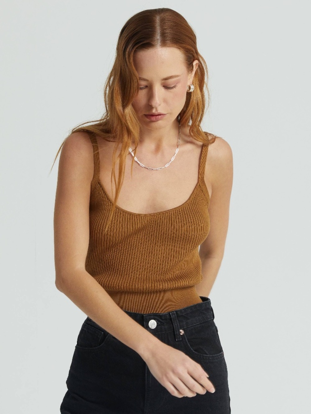 NWT ALMINA - RIBBED SWEATER CAMI / GOLDEN BROWN